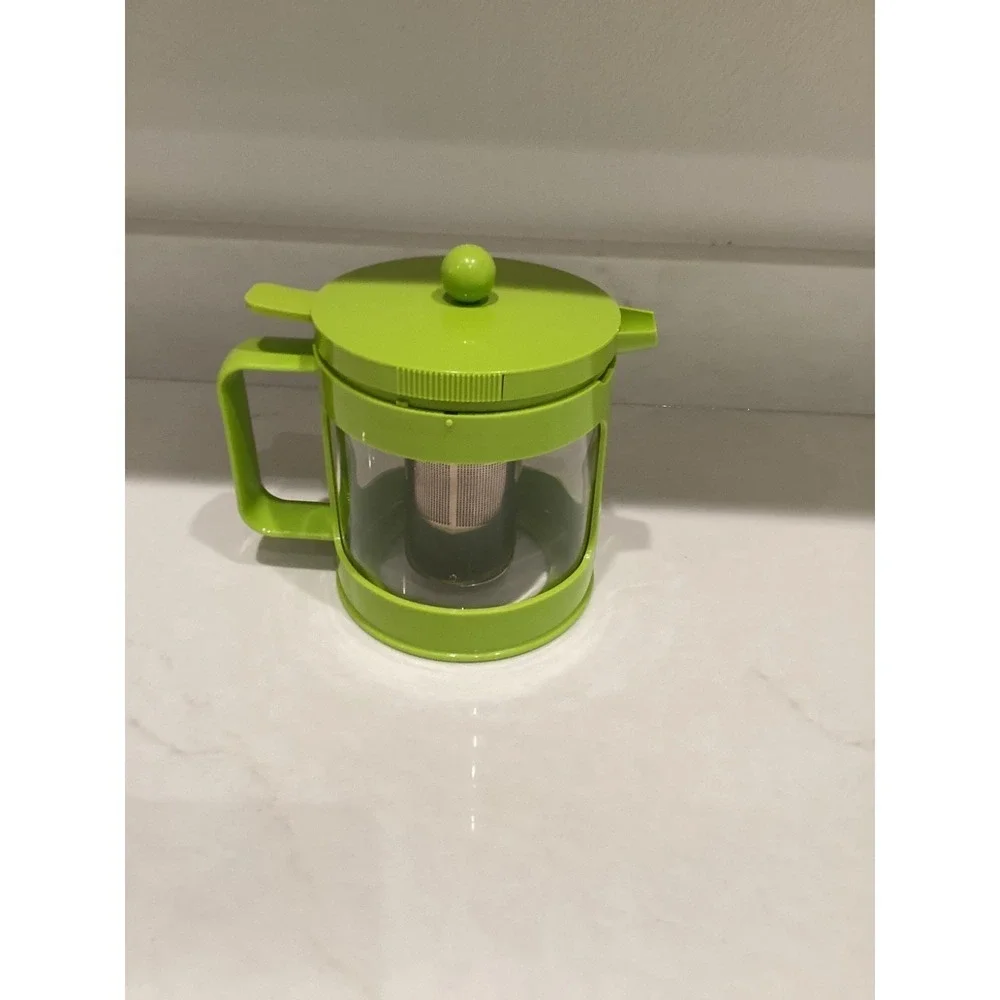 Bodum Bean Tea Press 34oz Tea Infuser Green With Glass And Plastic Exterior